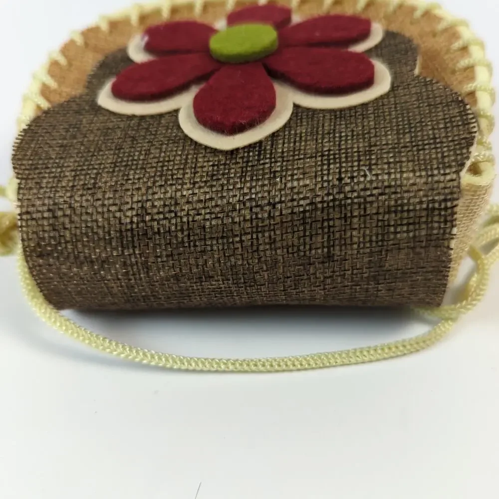 Mini Felt Flower Crossbody Purse Boho Cottagecore Girls Bag